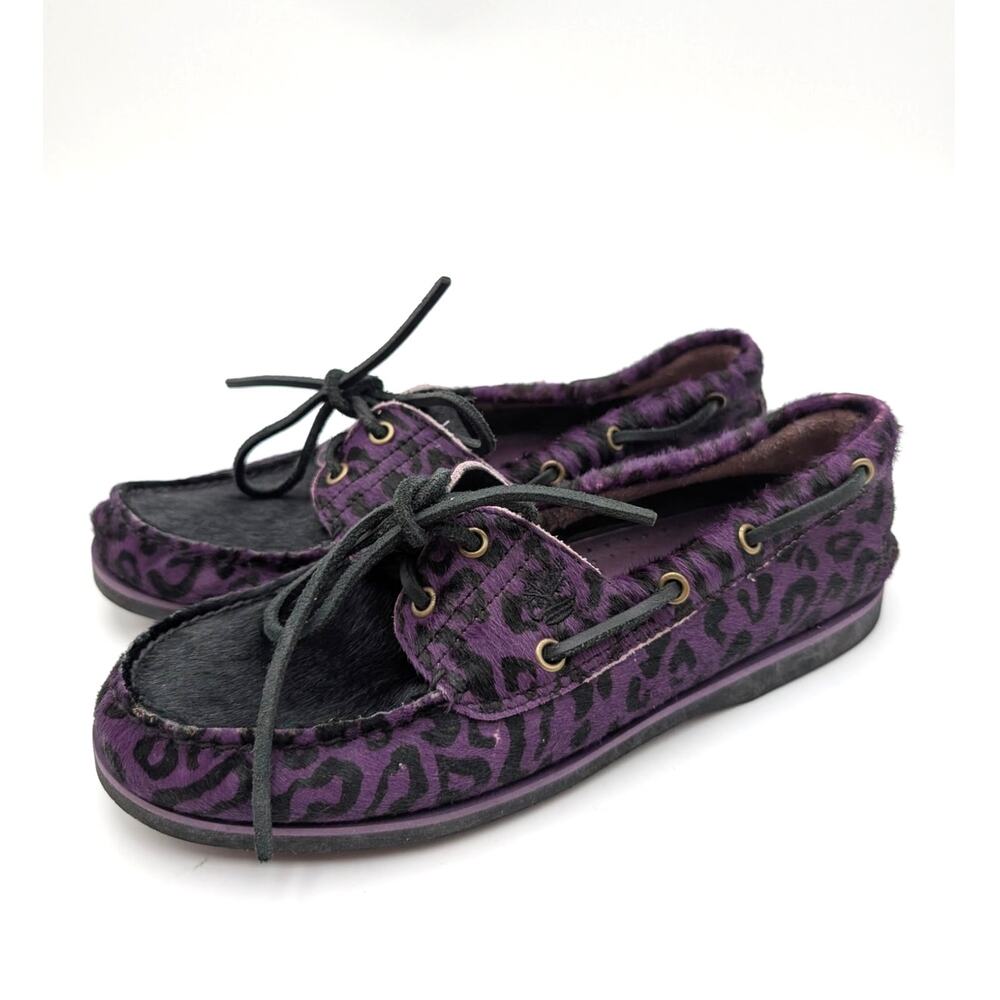Timberland x Wacko Maria Boat Shoes Men's Purple/Leopard Size US9 EU43